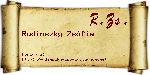Rudinszky Zsófia névjegykártya